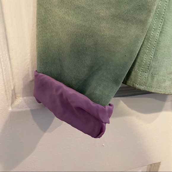 Wilsons Leather Maxima Sage Green Suede Jacket y2k vintage spring pastel - Picture 7 of 13